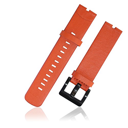 XIEMIN 22MM Leather Strap Watch Band for Motorola Moto 360 1st gen Smart Watch with Free Screen Protector and Spring Bar Jeweler Tool(Orange)