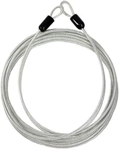 Lumintrail 3mm (1/8 Inch) Braided Steel Coated Security Cable Luggage Lock Safety Cable Wire Double Loop