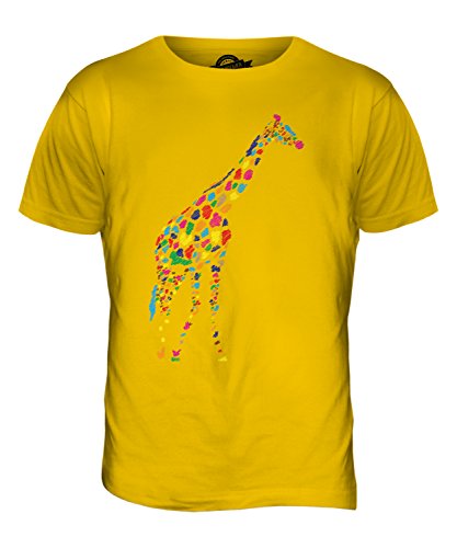 Image of Candymix - Giraffe Scribble - Mens T Shirt Top T-Shirt, Size Medium, Colour Deep Yellow