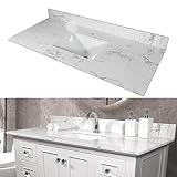 Leavader 43 Inch Carrara White Vanity Top