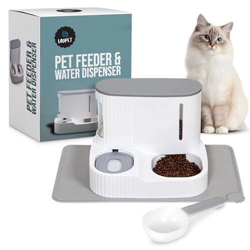 LAOPET Dispenser Cibo Gatti - Dispenser Crocchette Cane, Dosatore Crocchette, Distributore Automático, Ciotole per Gatti