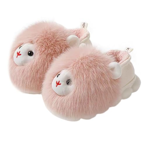 HANDKEI Women's animal slippers, sheep cotton slippers, cute indoor plush slippers
