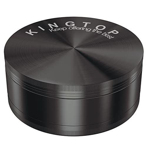 KINGTOP Spice Grinder Large 3.0 Inch (Metal Black)
