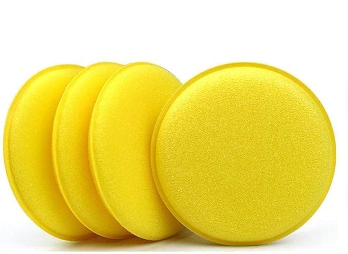 Car Polish Sponge Multipurpose Car Foam Wax Applicator Polish Pad Soft Car Clean Wax Sponge Used for Detailing Polish for Bike and Car Dashboard Round Pads - Pack of (4)-image-19