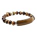 Natural Golden Tiger's Eye Gem Semi Precious Gemstone Love Heart Charm Stretch Bracelet