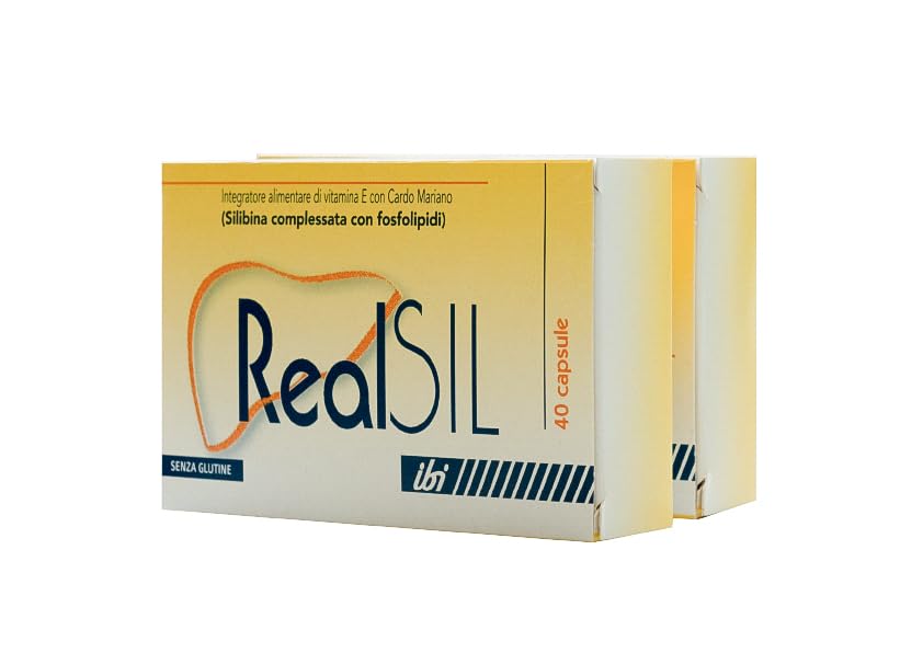 RealSIL Integratore Antiossidante con Vitamina E e Cardo Mariano 80 Capsule [Confezione da 2]