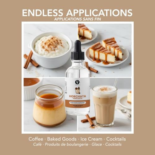 Image of Dolce Flav Natural Horchata Extract, Water Soluble - 2 oz | Authentic Cinnamon Rice Flavoring for Baking, Desserts, Beverages & Syrups - Sugar Free, Kosher, Allergen Free
