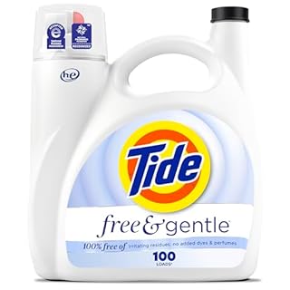 Tide Free & Gentle Liquid Laundry Detergent, 100 Loads, 132 fl oz, Tide Laundry Detergent, Clean Laundry Detergent