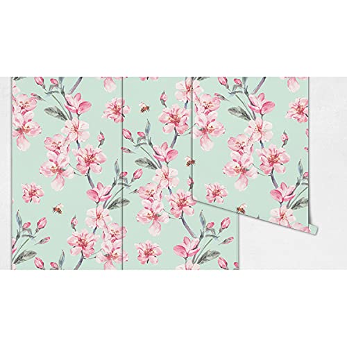 Papier peint fleurs japon Coloray 312x219 cm mural auto-adhésif - 5