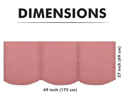 Image of BLUSH & BLOOM Blush and Bloom 7 Seater L Shape Self Design Velvet Quilted Sofa Cover and Chair Cover, Seat and Back Cover-Rose Gold