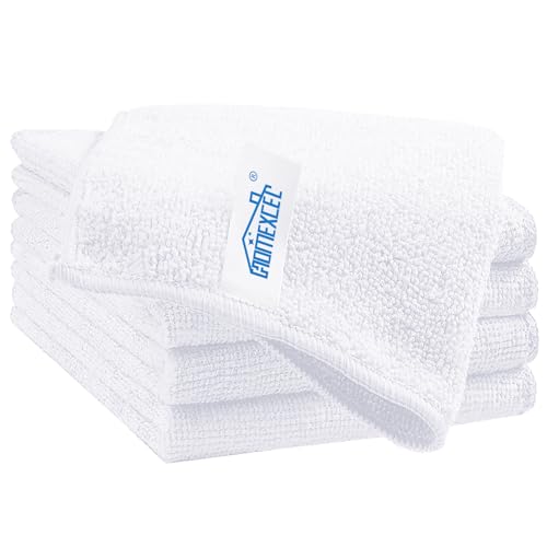 HOMEXCEL White Cleaning Rags 5 Pack, Highly Absorbent Microfiber Cleaning