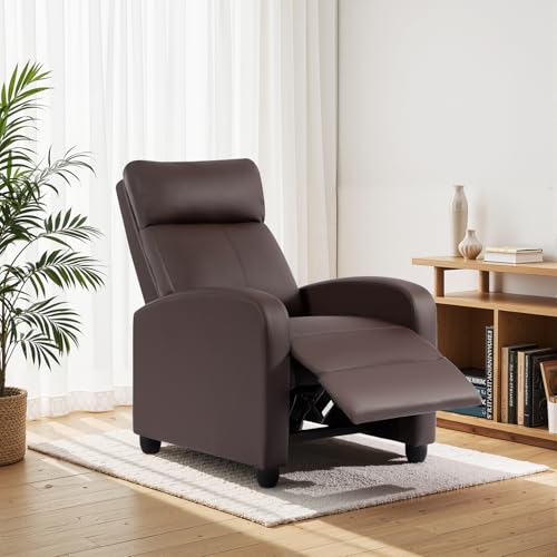 Image of BestMassage Recliner Chair with 2 Point Massage Feature |Leather Dark Brown