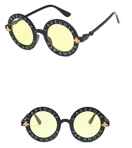 Shiratori Unisex Sunglasses Retro Bright Black Grey Drive Holiday Round Non-Polarized UV4004