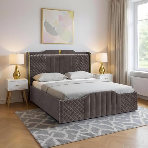 Image of Wakefit Velura King Size Hydraulic Storage Upholstered Bed