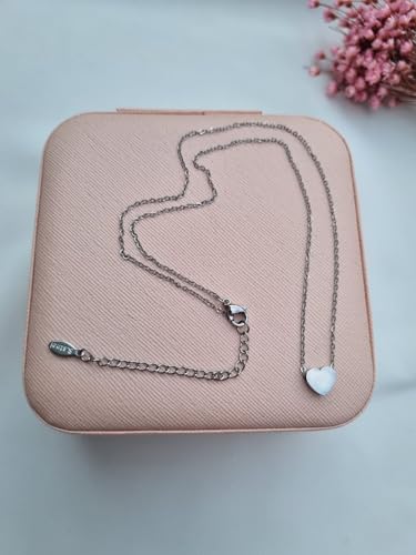 Colar Aço Inoxidável Feminino Delicado Cordão Corrente Feminina Fininha Pingente Coração