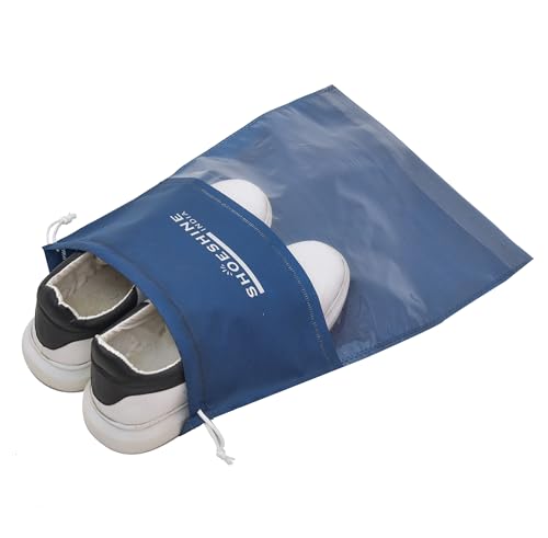 Image of 12 Pcs Travel Shoe Bags Clear Window Drawstring Transparent Shoes Pouches | Travel Essential Storage Shoe Bag
