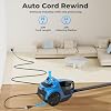 Canister Vacuums 45Kpa 1600W Canister Vacuum Cleaners for Home Double HEPA Filter 4.5Qt Bagless Vacuum Cleaner Lightweight Canister Vacuum Cleaner for Hard Floors Carpet Pet Upholstery Tiles Car Blue