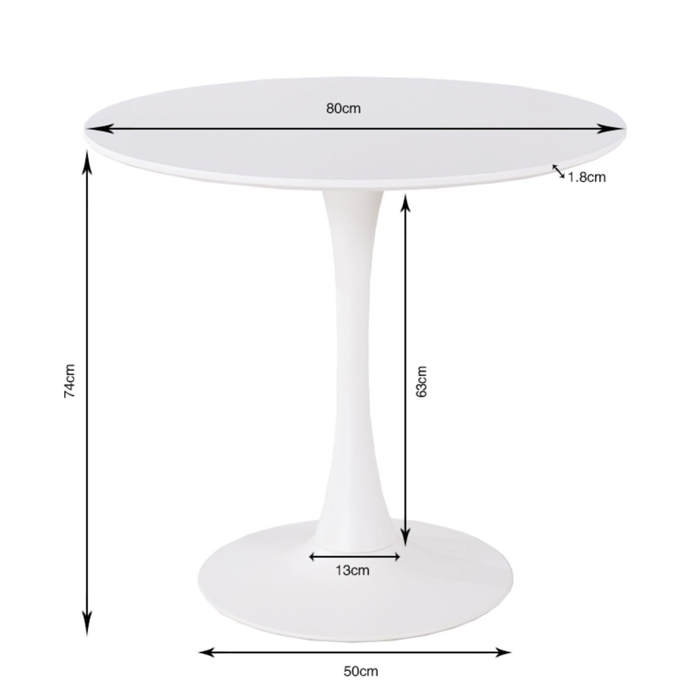 Kare Schickeria Table Design en chêne Noir 80 cm de diamètre pour 4 Personnes Table de Salle à Manger Ronde Moderne Meuble de Salon en Bois de chêne 74 x 80 x 80 cm (H x l x P)