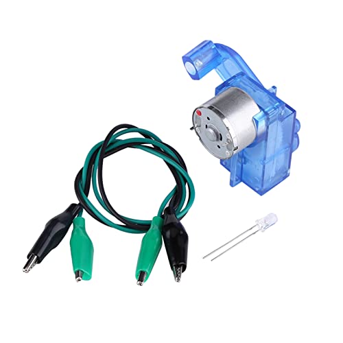 Respicefinem Portable Hand Generator 3V-6V Adjustable Blue Emergency Mini Power Supply With LED Light Resistor Jumper Cable Combo Set