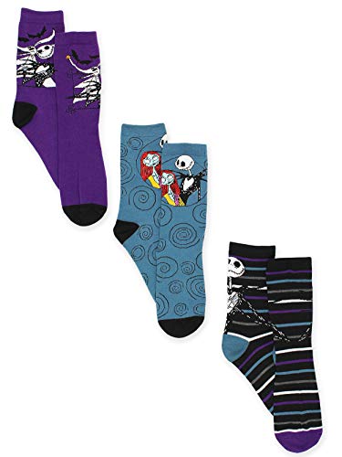 Disney The Nightmare Before Christmas Womens 3 pack Crew Socks (Large (9-11), Black)3