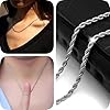 HSWYFCJY 2.5 MM Twist Rope Chain, Stainless Steel Silver Rope Chain Necklace for Men Women Fashion Jewellery Birthday Gift Length of Chain 50 CM #4