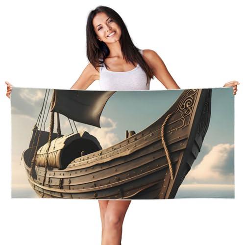 Sttung Strandtuch mit Piratenschiff-Druck