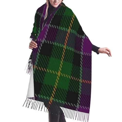 Selkirk Clan Surname Last Name Scottish Tartan Women's Winter Scarf - Extra long 71 inch plaid cashmere soft fringe scarf, lightweight and warm, suitable for all seasons