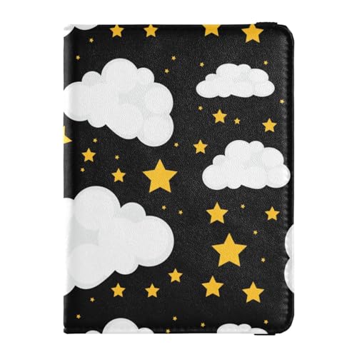 Star - Portafoglio pelle per passaporto e carte di vaccino con scomparto per di porta di credito custodia per per donne e portafoglio documenti di viaggio