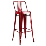Material: Acero reforzado regalosMiguel - Taburetes Altos - Taburete Torix Respaldo - Rojo
