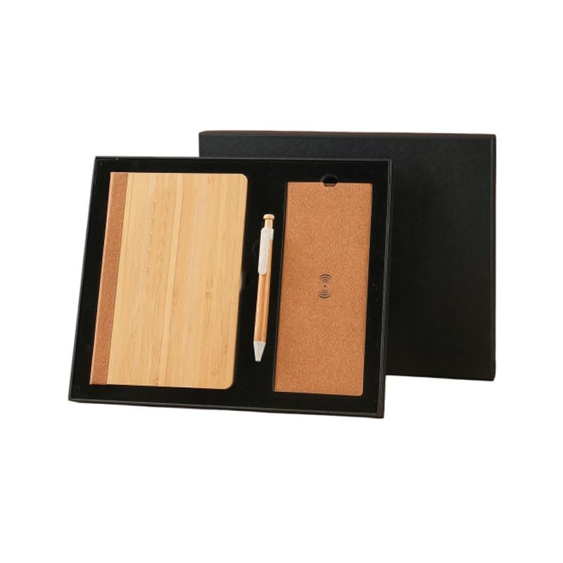 OOAYDYWO Soft Wood Notebook Case Wireless Charging Mouse Pad Business Writing Note Taking Set