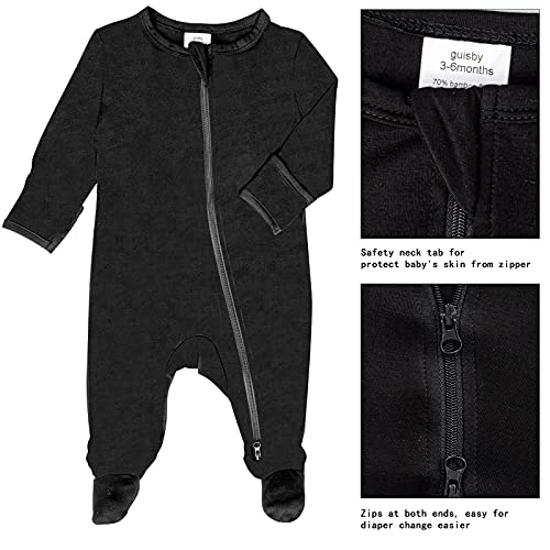 Bamboo Zipper Baby Footie Pajama,Long Sleeve One Piece Romper 0-18 Months For Boys Girls #TOP6