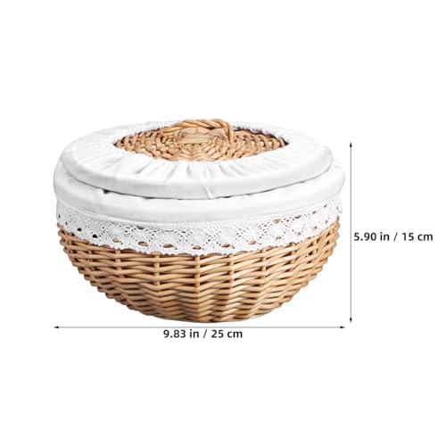 Cesta de pan de mimbre para almacenamiento de alimentos y verdura 4