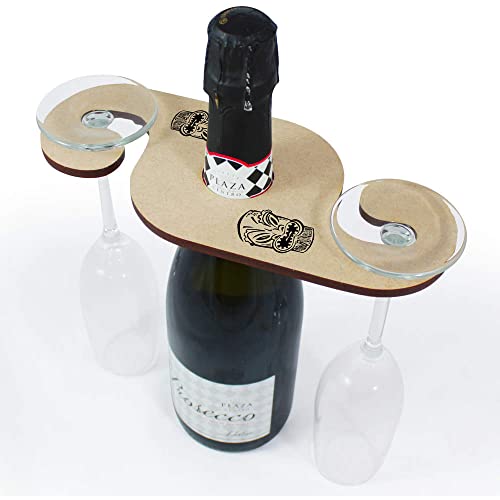 Azeeda 'Tiki Statue' Wooden Wine Glass/Bottle Holder (GH00024457)