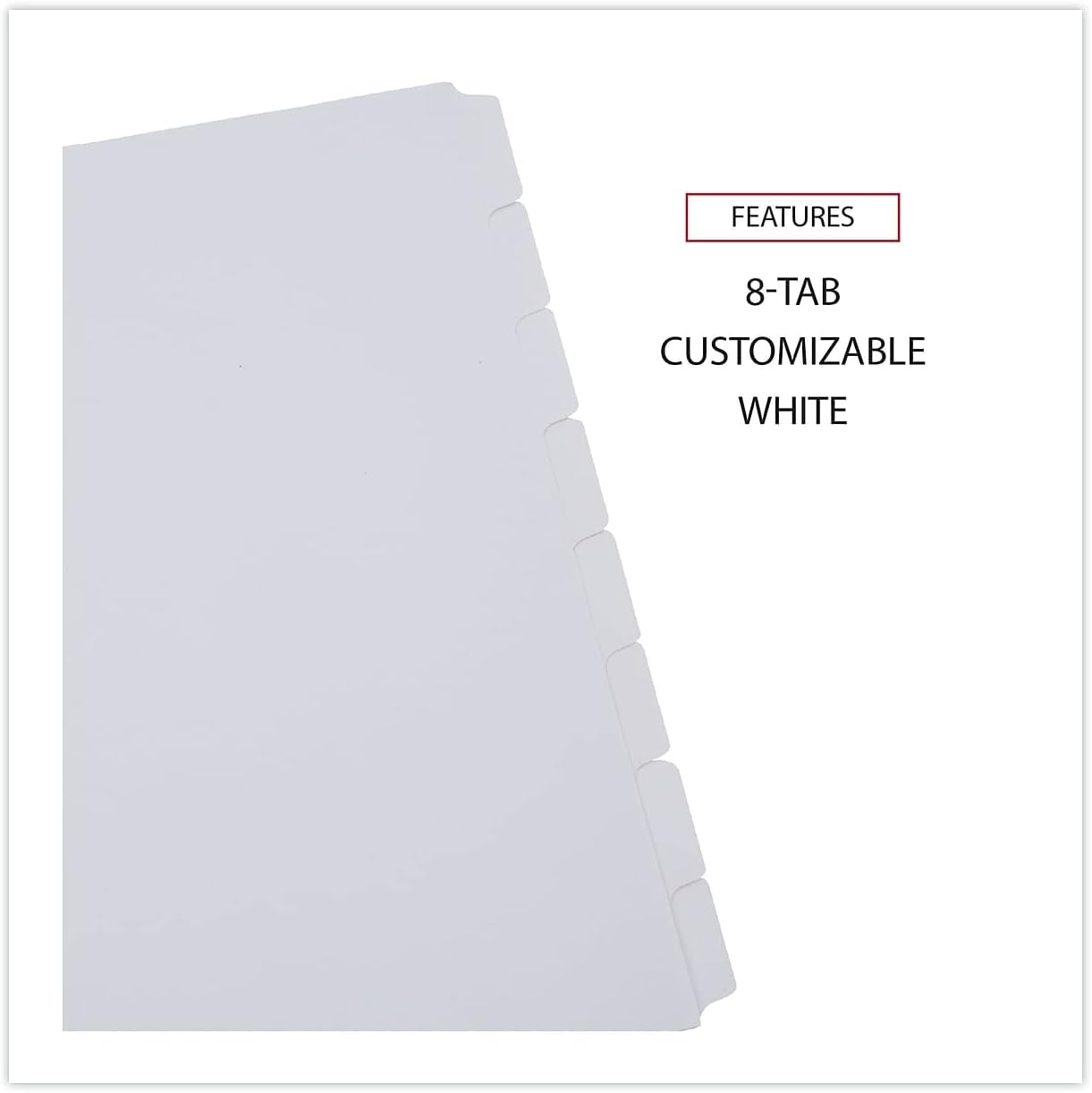 Universal 20818 Write-On/Erasable Indexes, Eight White Tabs, Letter, White