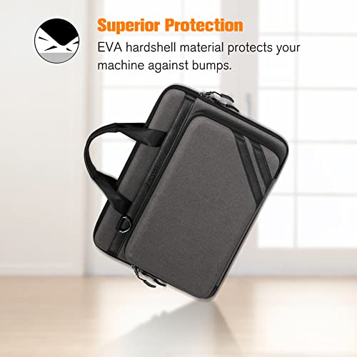 Finpac 13-14 Inch Laptop Sleeve Case - Briefcase Shoulder Bag With Tablet Pocket And Accessory Pouch For Macbook Pro 14, 13" Macbook Pro/Air, Ipad Pro 12.9 And Other Up To 14" Chromebook Tablet, Gray #TOP5