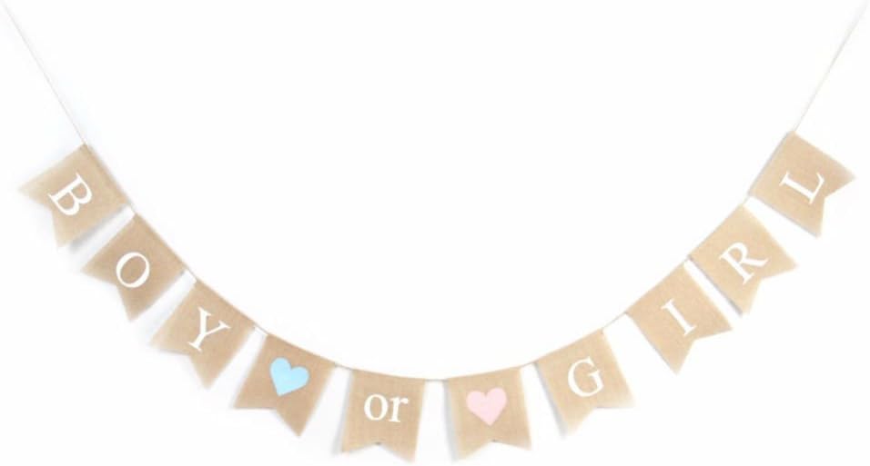 Gender Reveal Party - Baby Shower Decorations - "BOY or GIRL" Burlap Banner by Akak Store - Pregnancy Announcement