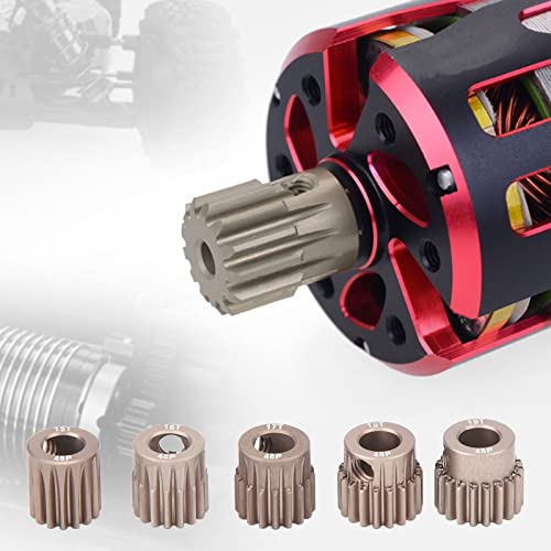 Gear Set for RC Vehicles, Engine Gear, 48DP Gear Set Aluminum Alloy Motor Pinion 5mm Remote Control Car Parts Replacement for 1/10 RC Model Motor 5.0mm Shaft