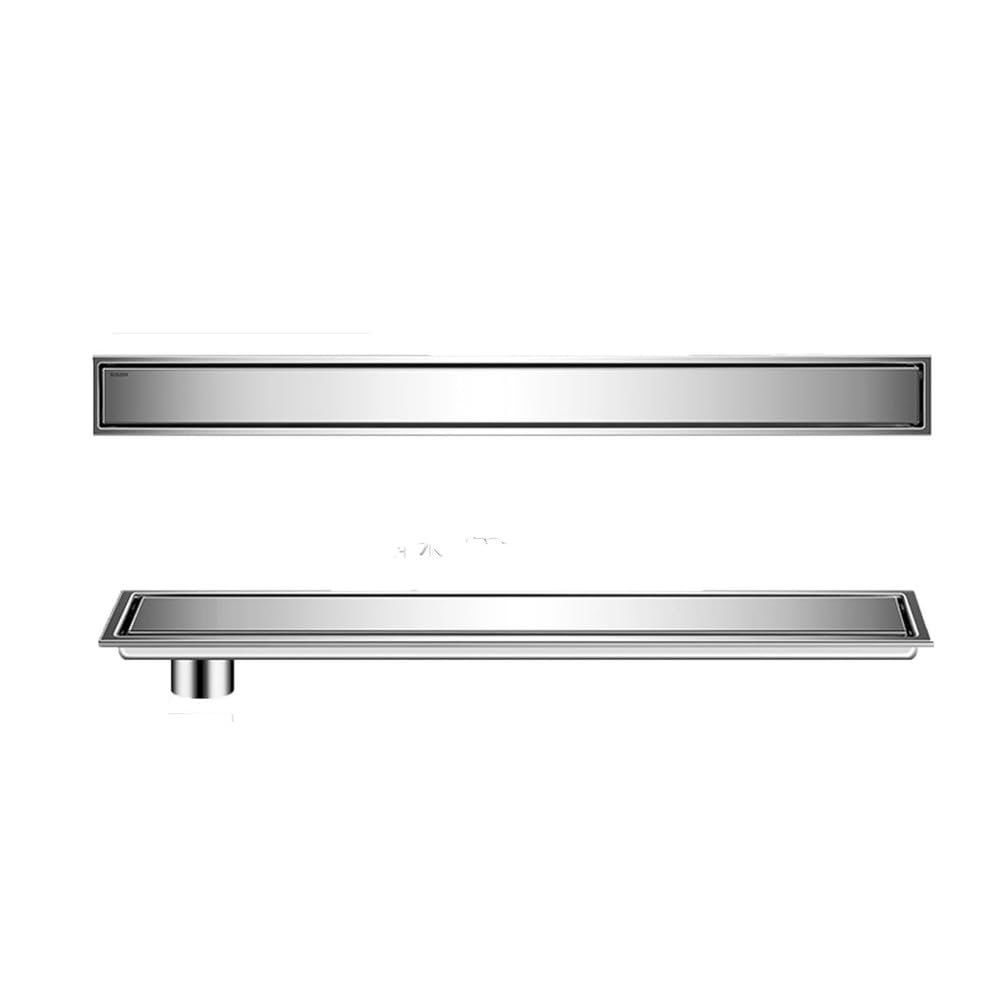 Rejilla Desague Ducha,Canaleta De Ducha Uso Positivo Y Negativo Suelo Porcelánico,Acero Inoxidable Desagüe De Suelo Invisible para Reforma Baño,Plata,10 * 60cm