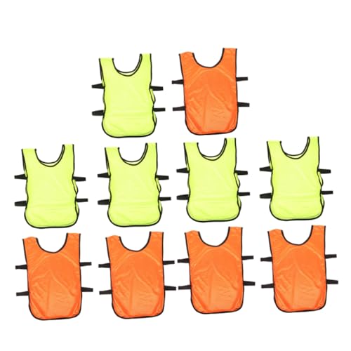 NULYLU 10pcs Boys and Girls Soccer Training Vest Basketball Pinnies for Boys Girls Quick-dry Machine Washable Lightweight Sports Pinnies