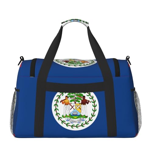 Belize Flag Print Large Hand Travel Bag, Waterproof Tote Handbag for Women, Duffel Bag Sport Gym for Men2