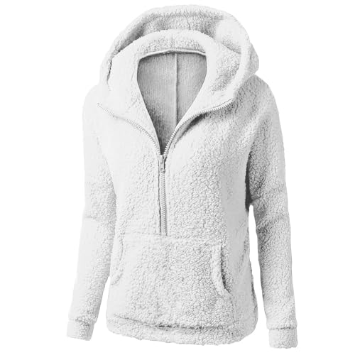Jackets for Women Winter Fall Long Sleeve Thermal Fuzzy Hooded Plain Jacket Hood Coat Women 2025 Y2K