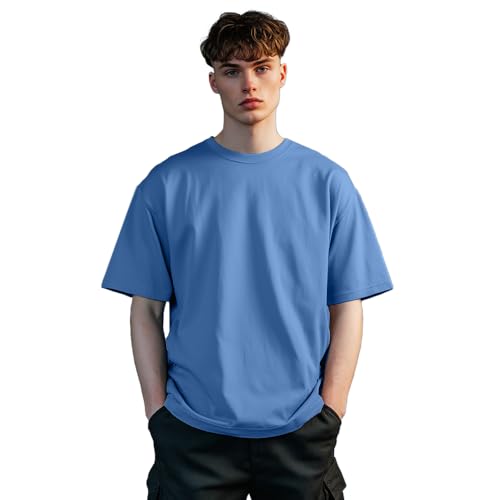 Image of Nobero Men's Oversized Graphic T-Shirt for Men | Soft Cotton | Drop Shoulder Relaxed Fit | Printed Casual Tshirt for Men