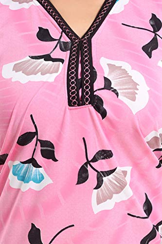 Image of Fabme Women's Satin Floor Length Night Dress Nighty