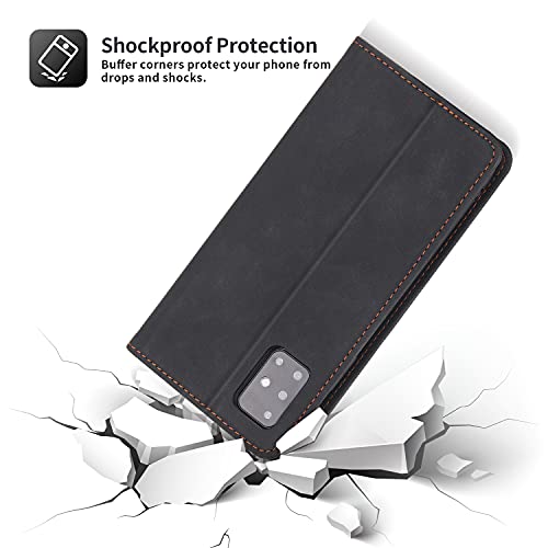 COCOMC Capa Samsung Galaxy A51 5G/M80S Case Flip Kickstand Suporte para 5 Cartões Carteira de Couro