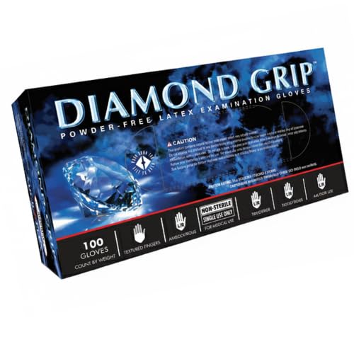 Microflex MF-300-S Diamond Grip Latex Exam Gloves Small Powder Free 100/Bx