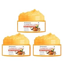 3Packs Turmeric Lemon Body Scrub, Deep Cleansing Exfoliator with Armpit Detox & Moisturization, 3.53oz*3