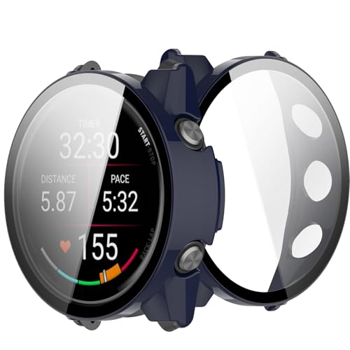 UIUIKA For Garmin Forerunner 570 47mm �J�o�[ �K�[�~�� Forerunner 570 47mm �ی�P�[�X �����K���X�t�B����&PC�t���[�� �����h�~ �Ռ��z�� �X�N���b�`�h�~ �h�o�h�� �w��h�~ �y�ʔ��^�݌v�i�u���[