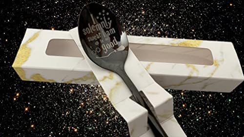SPOONFROMTHEMOON Harry Potter Spoon | Custom Wizard Spoon | Harry Potter Metal Spoons | Name Engraved Spoon | I Solemnly Swear My Spoon is So Good Thank You, Black, SPOON-121