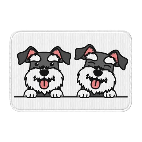 玄関マット シュナウザー 犬 かわいい バスマット 室内 屋外 足拭きマット カーペット おしゃれ 北欧 滑り止め付き 洗える ベットルーム 浴室 台所 寝室 業務用 家庭用 40×60cm