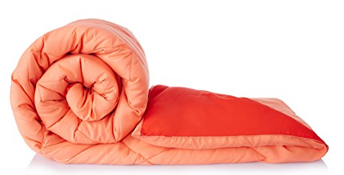 Image of Amazon Brand - Solimo Microfibre Reversible Comforter, Single (Stone Blue & Silver Grey, 200 Tc) Microfiber Reversible Comforter, Single (Ruby Red & Peach Pink, 200 Tc)